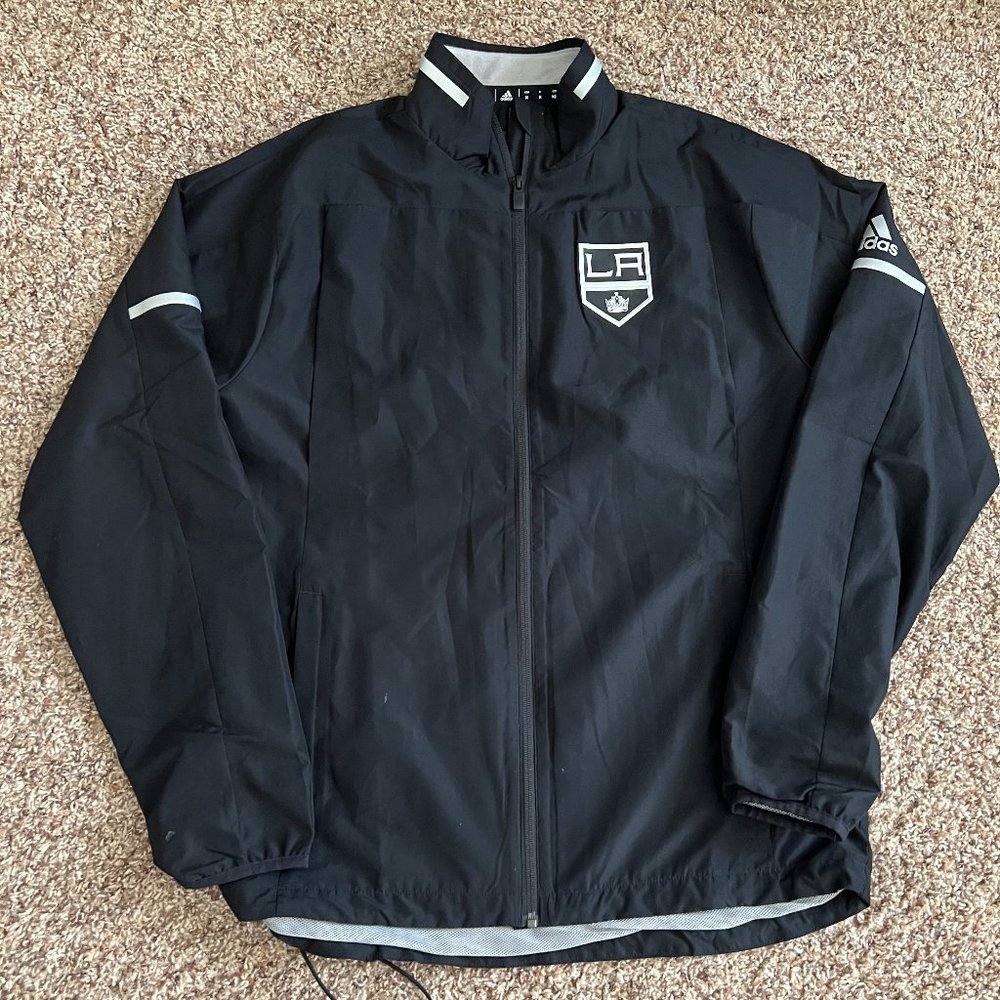 NHL LA Kings Black Ice Hockey Lightweight Jacket Adidas Men's Medium Los Angeles